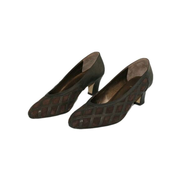 VIntage Ara Elegance Heels Brown Suede and Leather  Us 7 1/2 - Picture 3 of 9